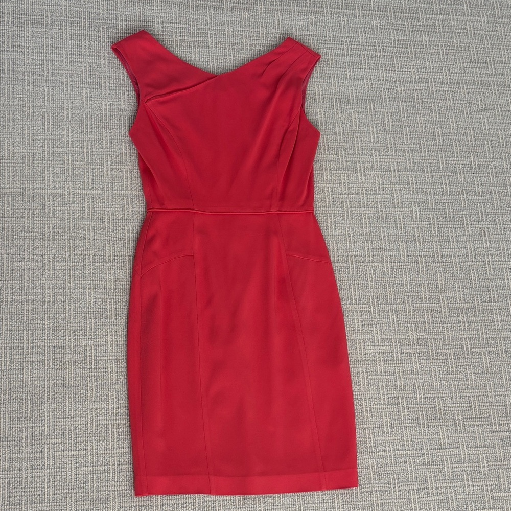 Reiss Red Sleeveless Sheath Dress